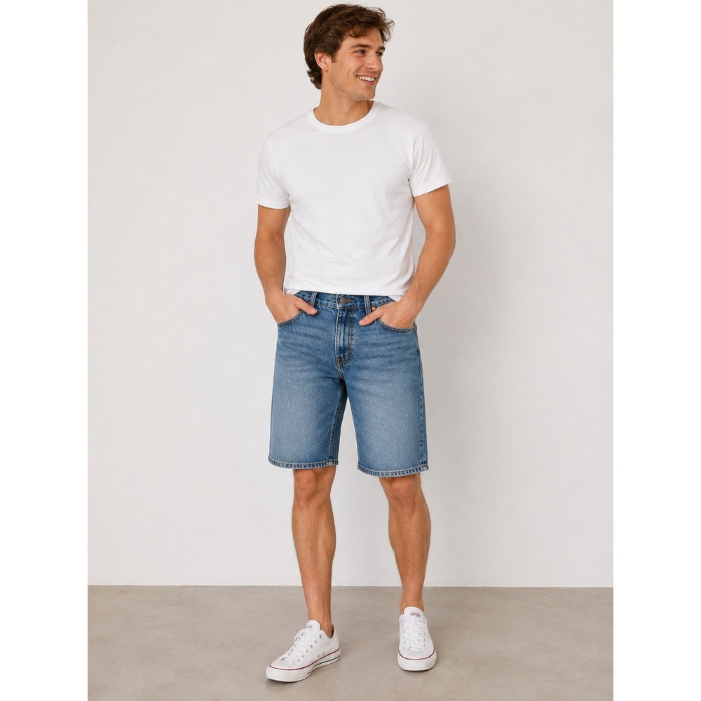 Levi's 469 Loose Fit Denim Shorts Men's 31 Medium Wash Jorts Y2K Baggy Skater